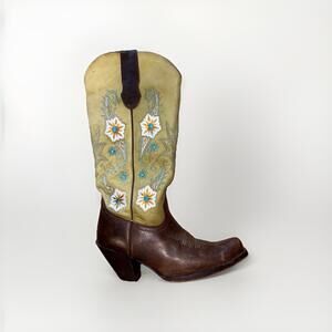 Sonora Double H Floral Embroidered Cowboy Western Rodeo Boots Women’s Size 7 M